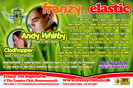 Frenzy present Andy Whitby and three floors of underground dance music 