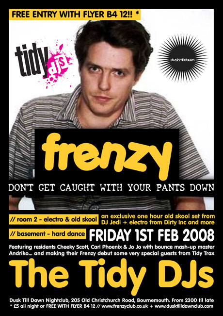 Frenzy's Tidy DJs Poster from Dusk Till Dawn nightclub 