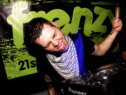 Ryki rocking out behind the Frenzy decks